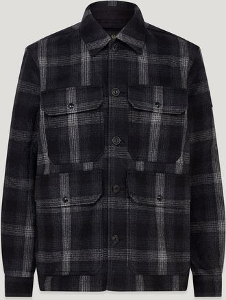 Belstaff Forge Jacket Mens Wool Check Multi Grey Size 2XL