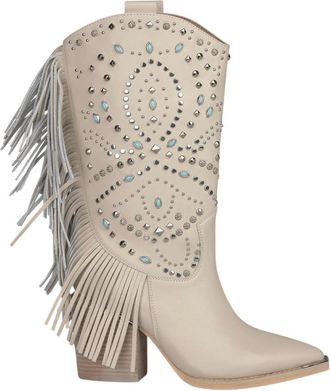 Alma En Pena Alma EN Pena, Schoenen, Dames, Beige, 41 EU, Leer, Geribbeld laarsje met hak