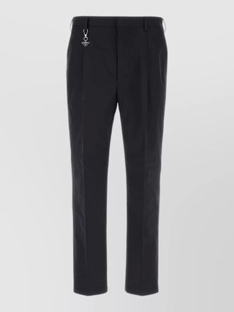 Prada poplin tailored trousers back pockets belt loops