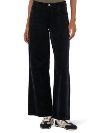 Kut from the Kloth Meg High Rise Fine Wale Corduroy Pants In Black