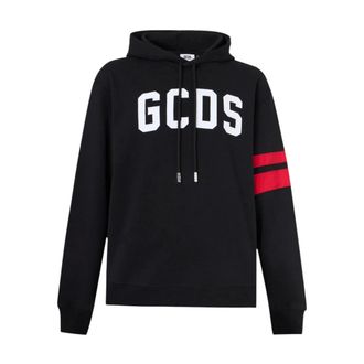GCDS Hoodies, male, Black, Size: XL Logo Regular Hoodie