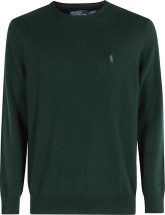 Polo Ralph Lauren Navy Crew Neck Geborduurd Logo Sweater - Heren - Ronde hals truien - Groen - L - Truien & Vesten