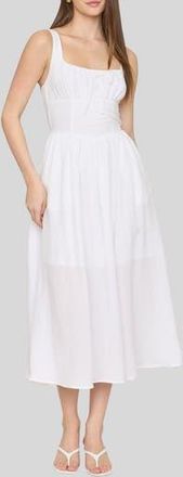 Blu Pepper Bow Fit & Flare Midi Sundress in White at Nordstrom Rack, Size Medium