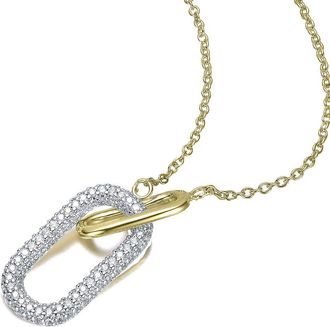 Genevive 14K Diamond Cz Chain Necklace