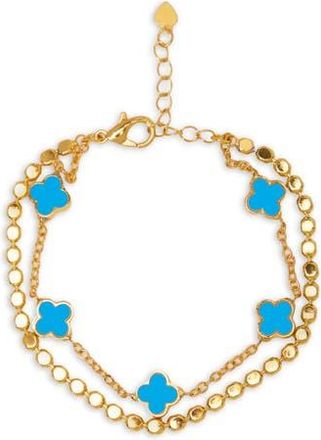Saachi Clover Charm Bracelet in Blue at Nordstrom Rack