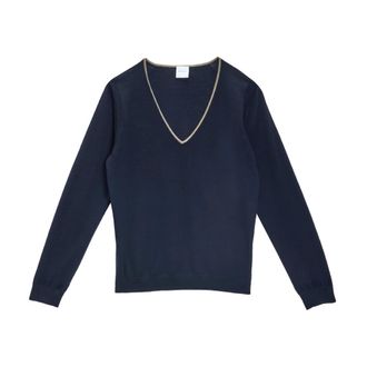 Paul Smith V-neck Knitwear, female, Blue, L, Maglia a V Merinos Extrafine