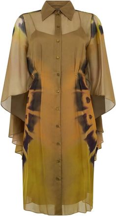 Alberta Ferretti Kleedjes, Dames, Beige, S, Elegant jurk met wijde mouwen