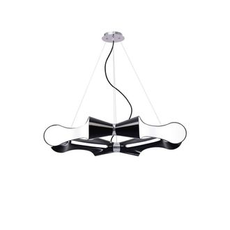 Netlighting Ora Pendant 8 Flat Round Light E27 Gloss Black White Acrylic Chrome