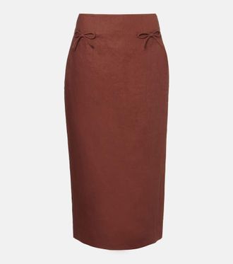 Poss&eacute; Sabine linen pencil skirt