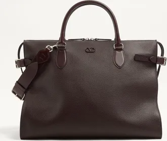 Valentino Garavani Duffle Valentino Garavani Antibes In Pelle Granata Uomo MARRONE SCURO UNI