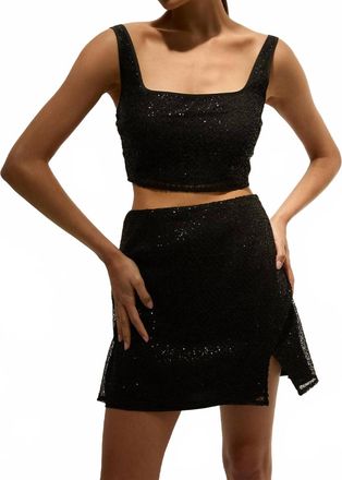 Crescent Roxanna Beaded Mini Skirt In Black