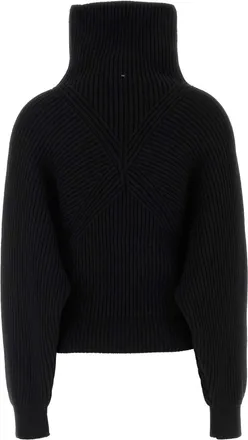 Sportmax Ribbed Wool-Blend Sweater - Black