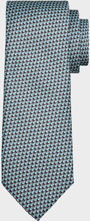 Brioni Men & apos;s Micro Geometric Print Silk Tie
