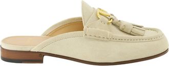 Valentino Garavani VLogo Suede Mules - Dames - Slip ons - Beige - 36 EU - Leer - Schoenen