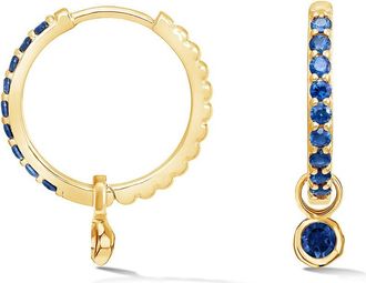Dower & Hall Blue Sapphire Dewdrop Charm Hoops