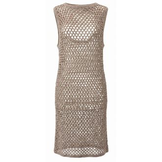 Malo Beige Cotton Women Womens Dress