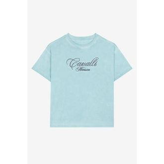 Roberto Cavalli Logo-Embroidered Cotton T-Shirt, Size X-Small