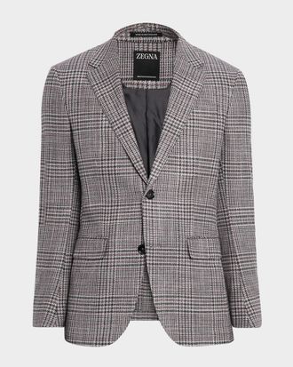 Ermenegildo Zegna Men & apos;s Glen Plaid Winter Crossover Notch-Lapel Sport Coat