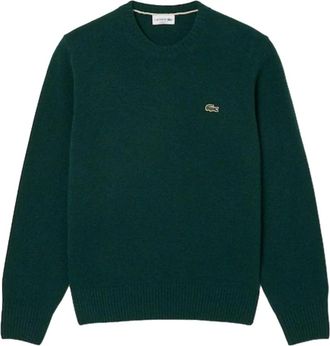 Lacoste Katoenen wollen trui met ronde hals - Heren - Ronde hals truien - Groen - L - Katoen - Truien & Vesten