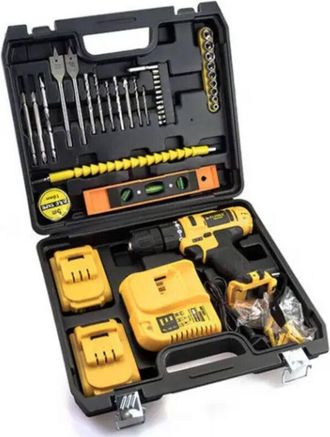 Trade Shop Set 78 Pz Trapano Avvitatore a Batteria 24v Litio Ricaricabile Accessori Valigia - - Trade Shop Traesio