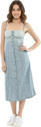 Diesel Blue Sweet Heart Neck Midi Dress