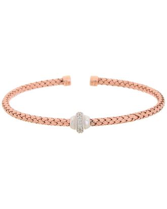 Meshmerise 18K Rose Gold Vermeil 0.1 Ct. Tw. Diamond Mesh Bangle
