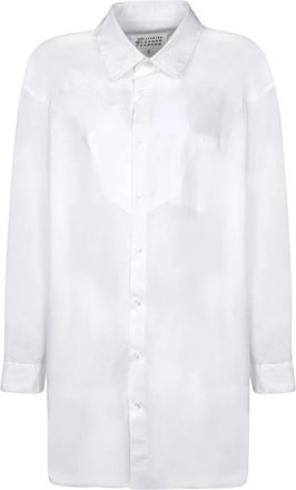 Maison Margiela Wit overhemd met open details - Heren - Casual Overhemden - Wit - L - Katoen - Overhemden