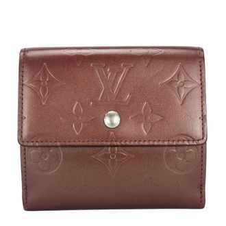 Louis Vuitton Bordeaux Violet Monogram Mat Wallet (Tri-Fold) (Pre-Owned)