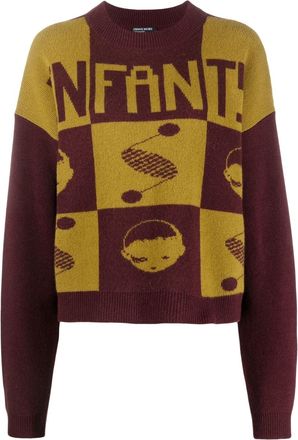 Enfants Riches Deprimes intarsia knit-logo jumper - women - Cashmere/Merino - M - Red