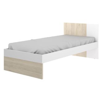 Dmora Dmora - Cama Infantil Duranno, Estructura Con Segunda Cama Nido, Cama Individual Para Dormitorio, 196x97h79 Cm, Blanco Y Roble