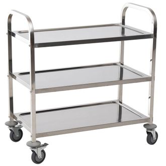 HOMCOM Carro de cocina 90.5x50.5x88.2 cm plateado