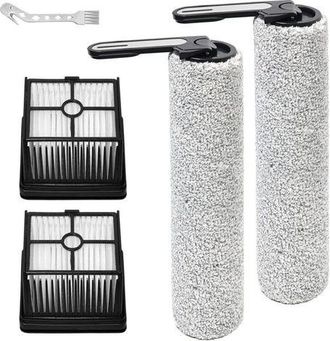 No Brand Cepillo Giratorio + Filtros Repuestos Para Redkey W15, Para Vozascly W15 Accesorios Aspiradora De Agua Y Polvo, 2 Cepillos De Rodillo + 2 Filtros Hepa