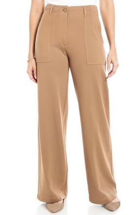 Max Studio Ponte High Waist Wide Leg Pants in Vicuna at Nordstrom Rack, Size X-Small