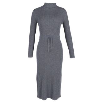 A.P.C. A. P.C. Alma Roll-Neck Knitted Dress in Grey Merino Wool