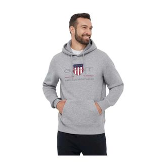 GANT Heren, Sweatshirts & Hoodies, Grijs, Maat: 2XL Katoen