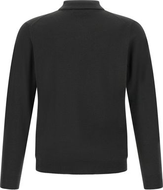 Zanone Flexwool Virgin Wool Polo Shirt - Black