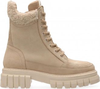 Maruti Maya Nubuck Beige Veterlaars - Dames - Veterlaarzen - Beige - 42 EU - Schoenen