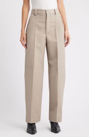 Bottega Veneta Soft Wool Twill Trousers in 2611 Beige Melange at Nordstrom, Size 4 Us