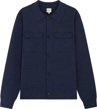 Paul Smith Light Jackets, male, Blue, XL, Button Thru Jumper