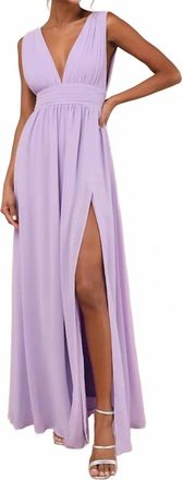Lulus Womens Heavenly Hues Chiffon Pleated Maxi Dress In Dusty Purple