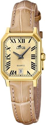 Lotus Square Series Quartz - unisex - Horloges - Bruin - ONE Size - Leer - Accessoires
