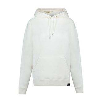 Courr&egrave;ges Womens Cotton Oversized Hoodie White Hoodies
