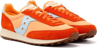 Saucony Unisex Trainer 80 Orange/Sky Trainers Suede - Size UK 10