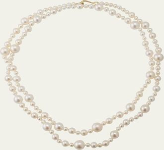 Mizuki 14K Yellow Gold Multi-Size White Freshwater Pearl Strand Necklace