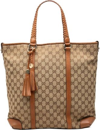 Gucci Beige Brown Gg Canvas Tote Bag (Pre-Owned)