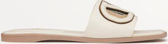 Valentino Garavani VLogo Cut-Out Calfskin Slide Sandal Wo
