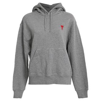 Ami Paris Ami De Coeur Hoodie in Grey Cotton