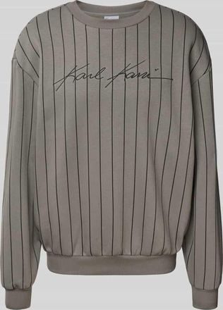 Karl Kani Sweatshirt mit Label-Stitching in Hellgrau, Gr&ouml;&szlig;e XS