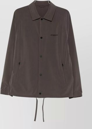 Emporio Armani logo-embroidered single-breasted coat