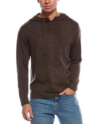 Brodie Button Up Wool & Cashmere-Blend Hoodie